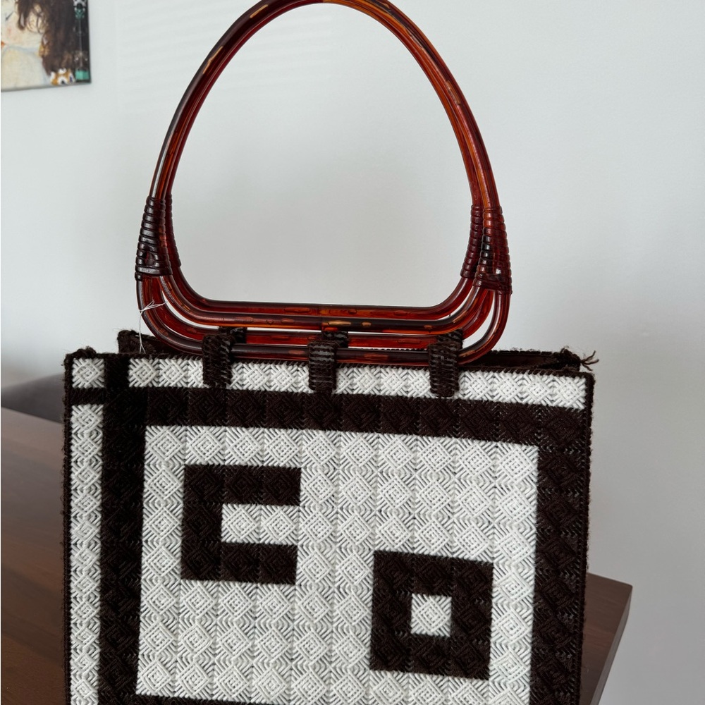 Elegant Brown and Cream Handbag